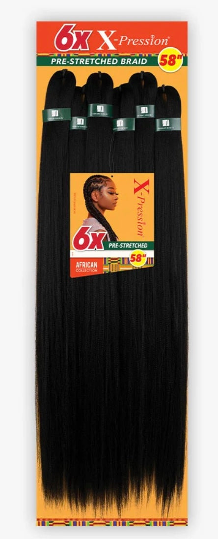 6X X-pression Pre-stretched Braid 58″