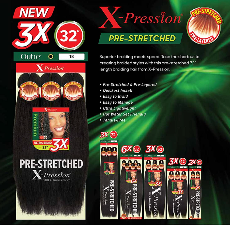 3X Xpression Pre-Stretched 58"